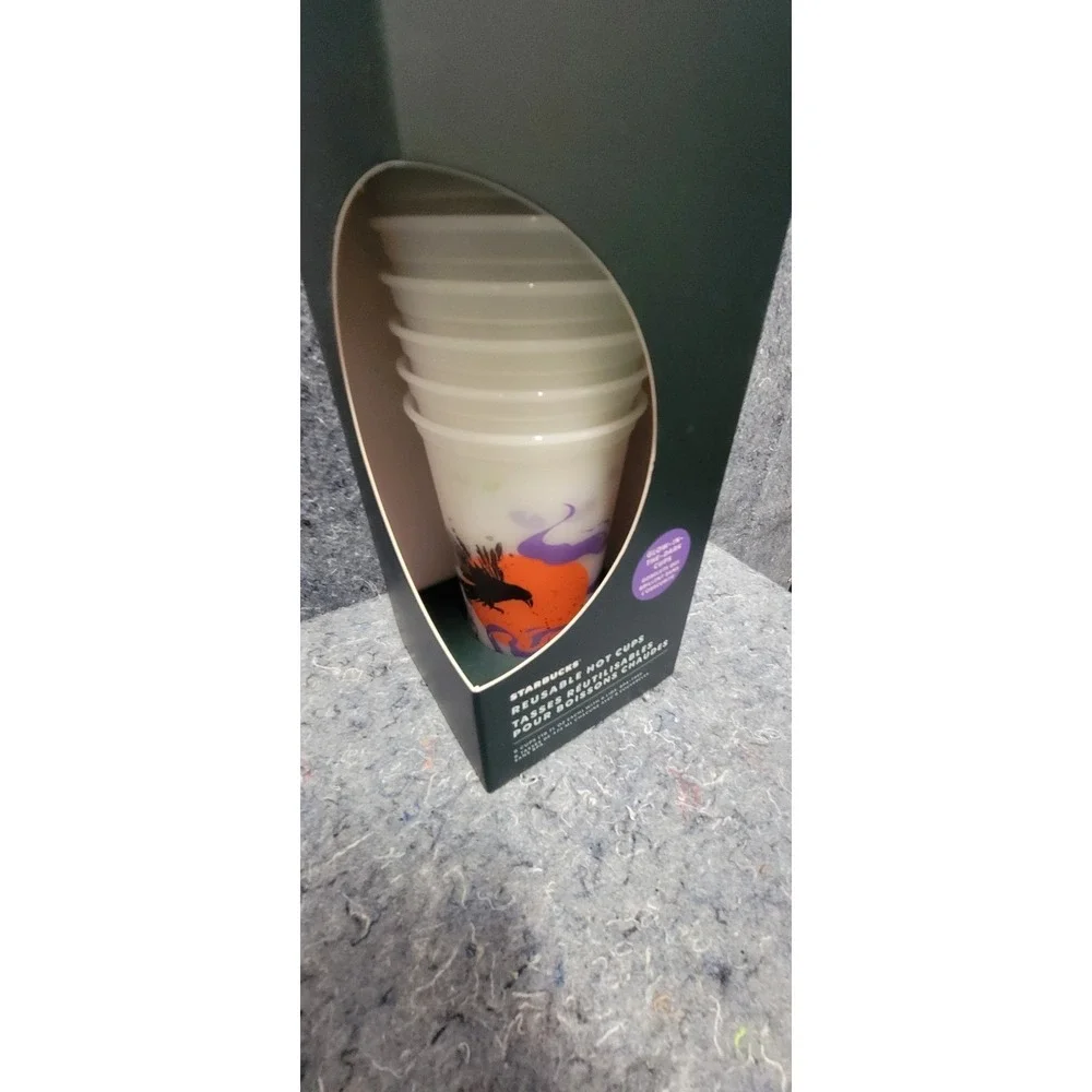 Starbucks 2022 Halloween Glow in the Dark Resuable Hot Cups NWT‎